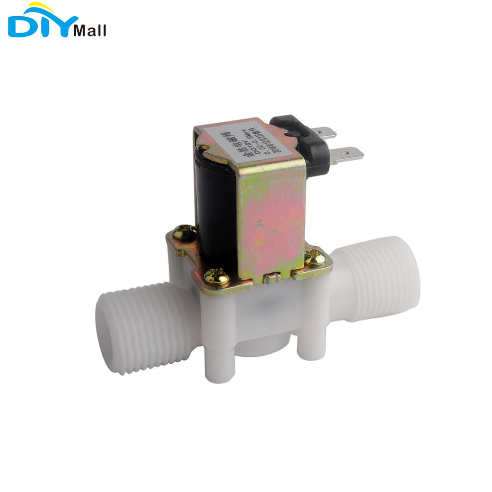 Plastic Electric Solenoid Valve Magnetic DC 12V N/C Water Air Inlet Flow Switch 1/2" 50/60mhz 0.02-0.8MPA